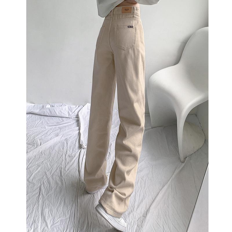 Spring And Summer Straight Leg Jeans, Women's High Waisted Casual Pants