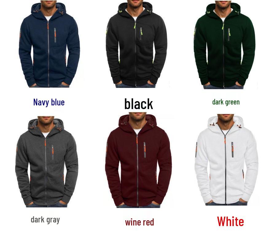 Men's Plus Size Hooded Zip-Up Sweatshirt Jacket for Autumn/Winter