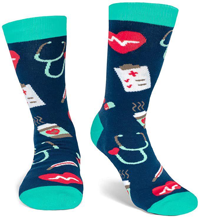 

Unisex Medical-Themed Mid-Calf Cotton Socks for Nurses, Doctors, Hospital Staff, and Students One Size