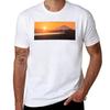 Sunset with Mount Fuji from Chigasaki Beach in Japan T-Shirt Soft Basic Cotton Short Sleeve Tee