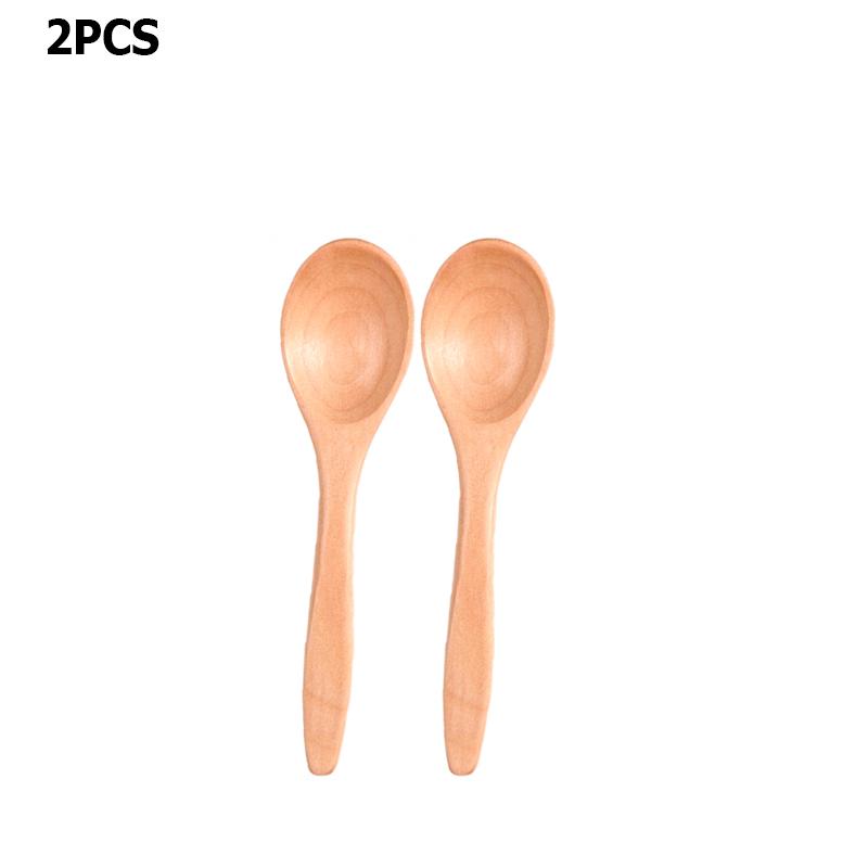 1~6PCS Wooden Spoons Non-Stick Honey Dessert Spoon Coffee Spoons Small Wooden Spoon Coffee Drink Stirrer Teaspoons Tableware