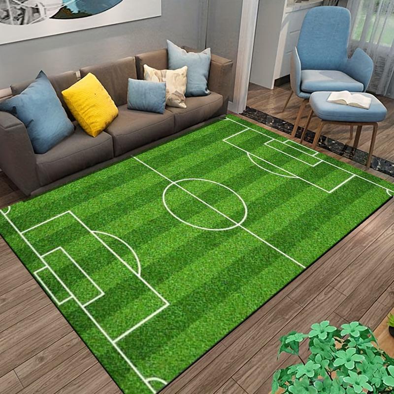 Soccer Field Pattern Carpet for Bedroom or Living Room Decor Rug Suitable for use as an anti-slip for living room bedroom sofas