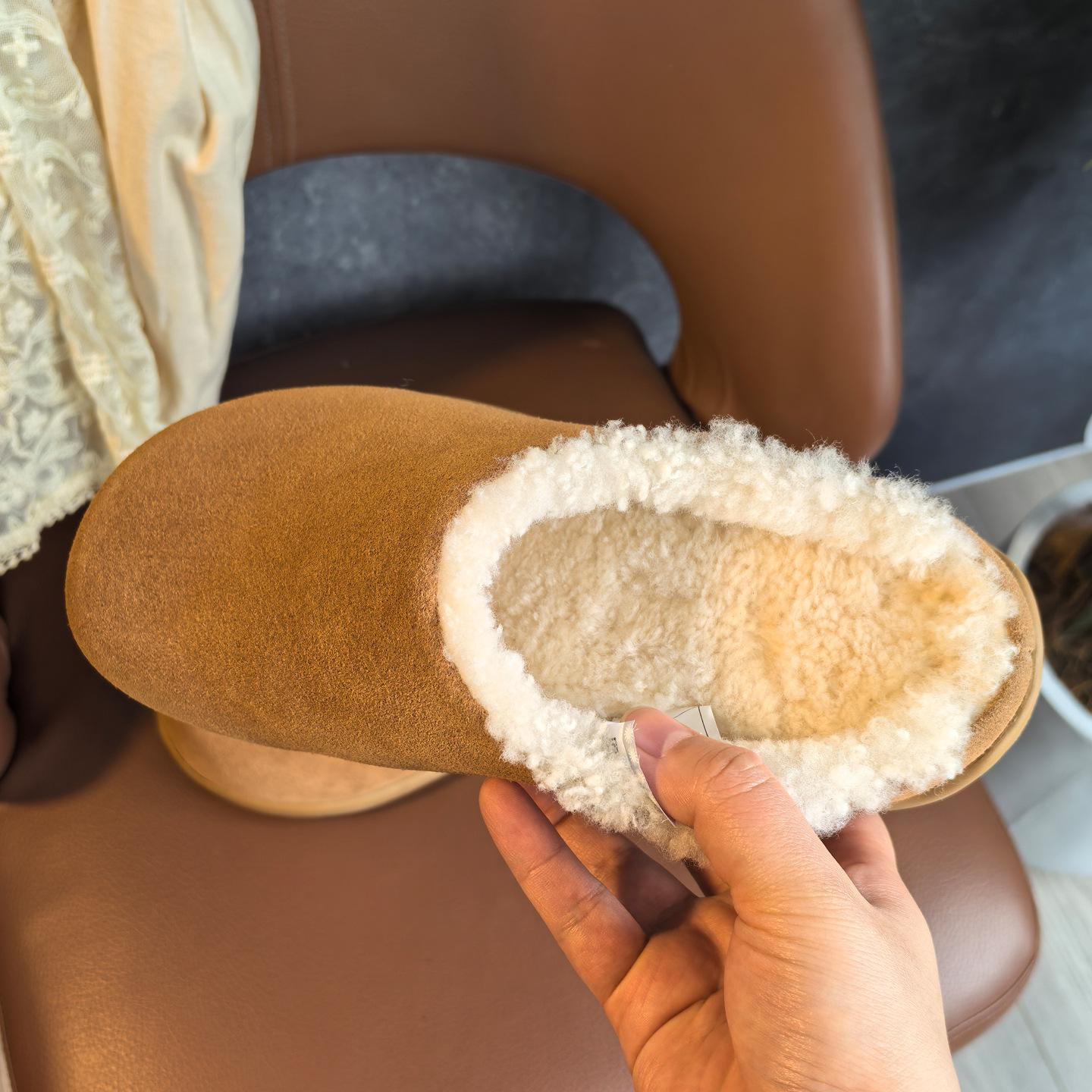 

Wool small potatoes Birkenstock shoes women s 2025 new snow boots fur all-inclusive leather soft sole winter velvet 40 малиновый