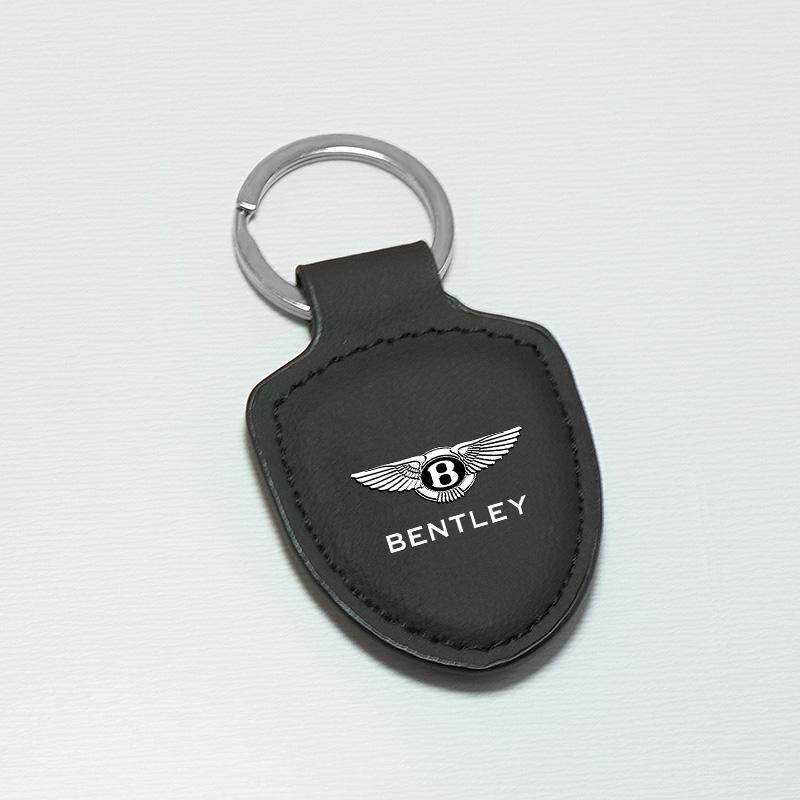 Högkvalitativ Läder Bilemblem Nyckelring Nyckelring Nyckelring Ring Hänge För Bentley Flying Spur Continental GT Bentayga Mulsanne