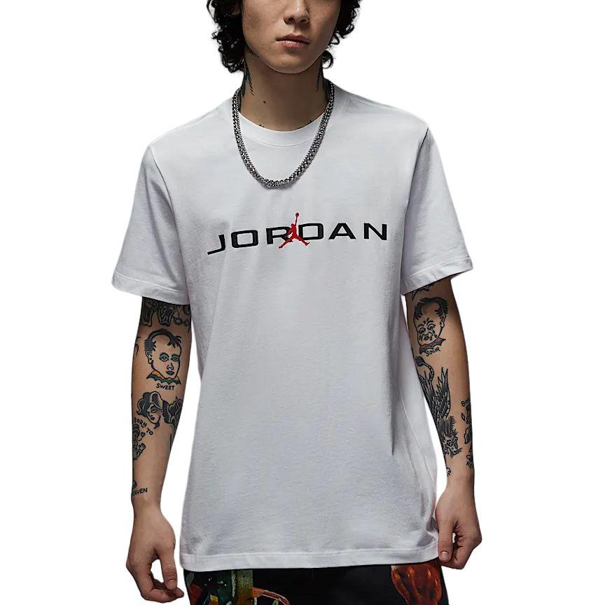 Jordan Air Simple Comfortable Fashion Short Sleeve T-Shirt Men Tops White Black Fitness-Red IB7354101