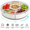 1Pieces With Handle Six Division Rotating Fruit Tray Sealed Moisture-proof Dry Fruit Tray Outdoor Tableware