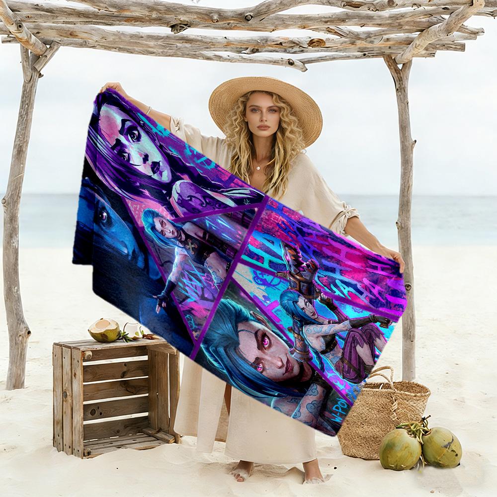 Fantasy Warrior Trio Beach Towel Super Soft Microfiber Quickdry Fabric Comfortable Lightweight Suitable for Swimming, Gym, Camping, Yoga Vacation