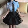 Pleated Skirt Cosplay Sexy Adult Products Career Sex Blue Policewoman Suit Seduction