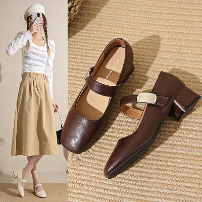 Gentle Mary Jane Fashionable and Comfortable High Heels Female Thick Heel Summer and Fall Shoes Single Shoes