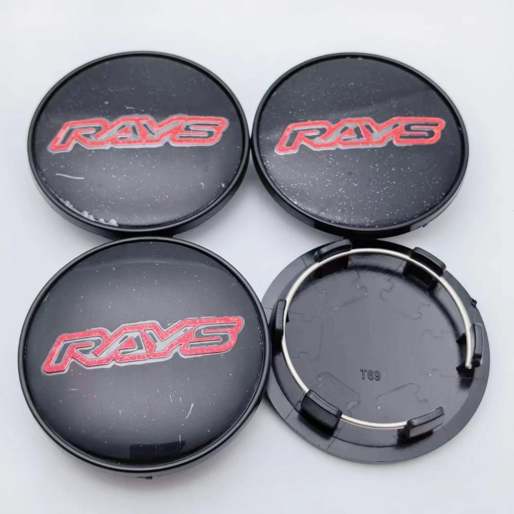 

4pcs JDM Rays Logo Badge Car Wheel Center Caps 69MM OD ( 56MM ID) Wheels Hub Cap Racing Emblem Rim Hubcaps Cover Car Accessories RAYS Badge&4pcs T69 Wheel Cap