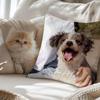 Personalized Double Sided Print Pet Photo Pillow Soft Polyester No Fuzz 45x45cm Kawaii Pet Lover Decorative Cushion for Sofa