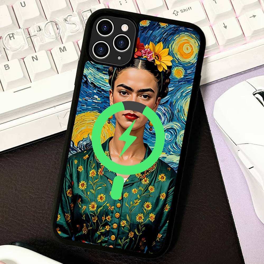Fashion F-Frida K-KahlosS Phone Case For IPhone 17 16 15 14 13 12 11 Pro Max Plus For Magsafe Magnetic Shell