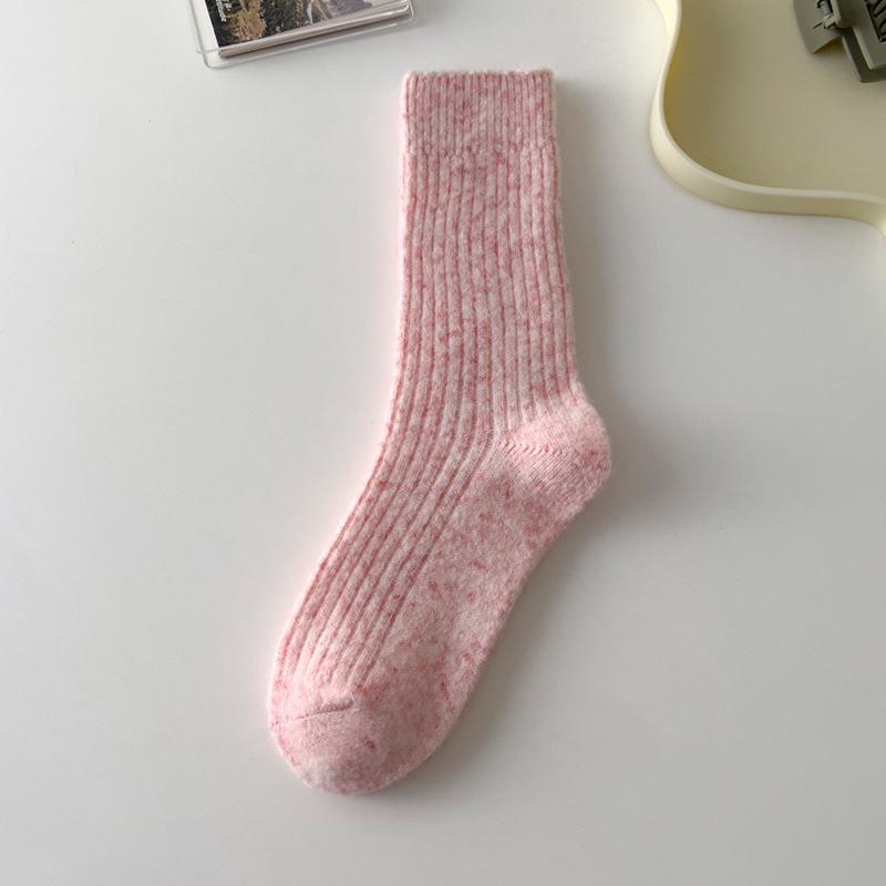 Hotsale Japanese Style Wool Blend Socks Solid Thick Warm Women Socks for Autumn Winter Cozy