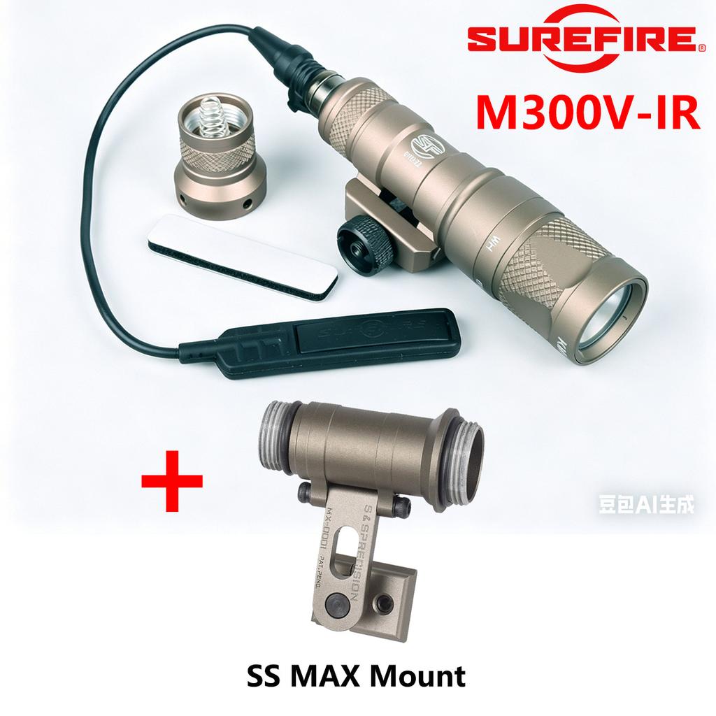 SS Precision MAX ARC Helmhalterung für SureFire M300 M300B M300C M300V Licht MICH2000 Fast Helm Seitenrail Taschenlampenhalterung