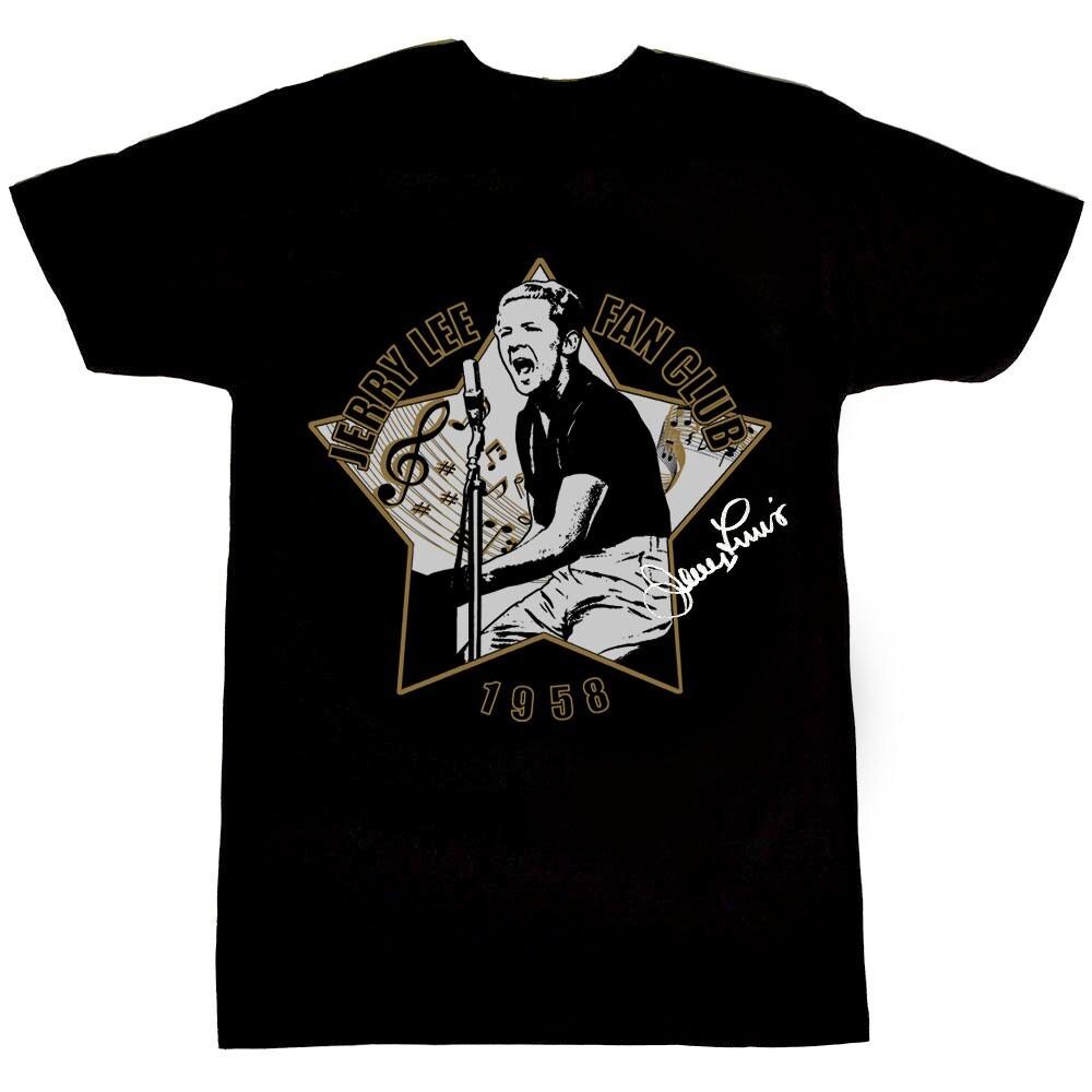 Vtg Jerry Lee Lewis 1985 Tour Heavy Cotton Black All Size Unisex Shirt TT106 Unisex T-Shirt S