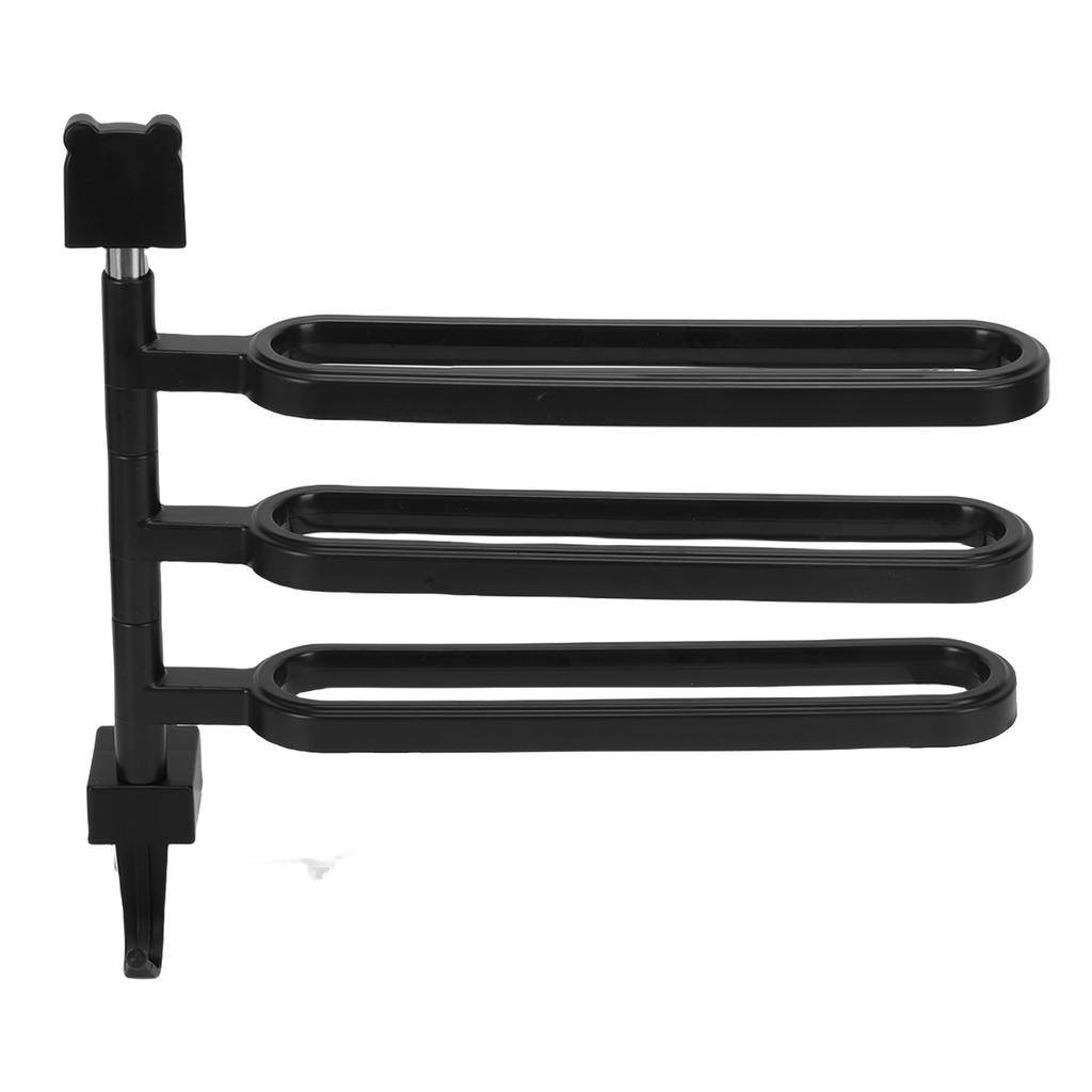 Towel Bar High Strength ABS Multi Arm Wall Mounted Towel Rack Holder with Hook for Bathroom Black
