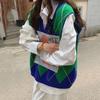V Neck Vintage Argyle Sweater Vest Women Sleeveless Plaid Knitted Oversized Sweaters Casual Autumn Preppy Style C-223