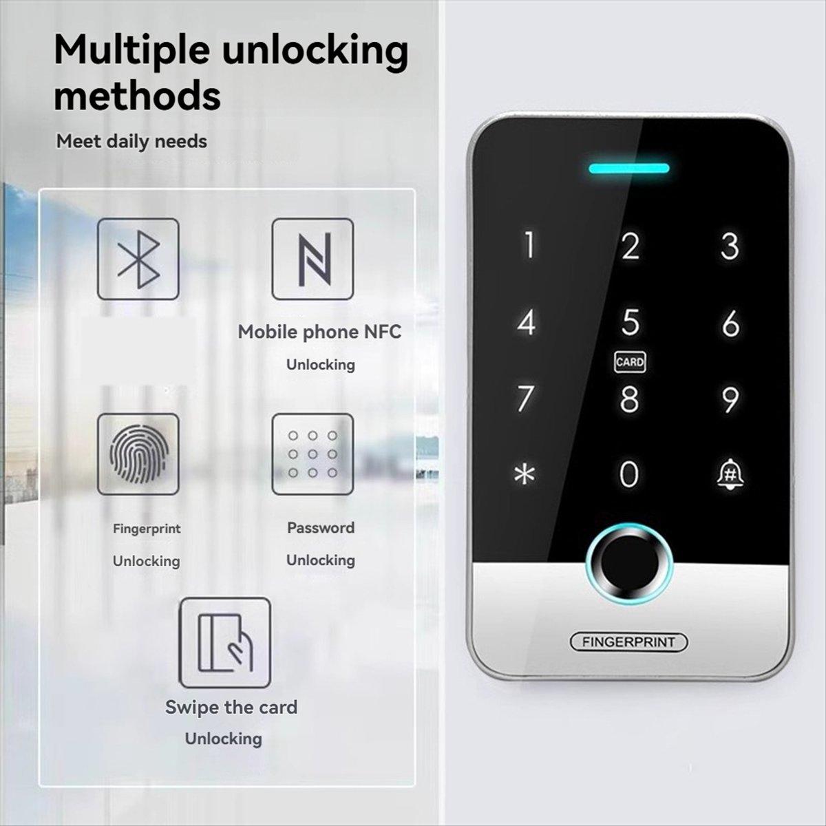 

NFC Tuya Access Control Fingerprint Keypad 125K RFID 13.56M IC Standalone Access System Door Opener Card Reader Unlock China Mainland