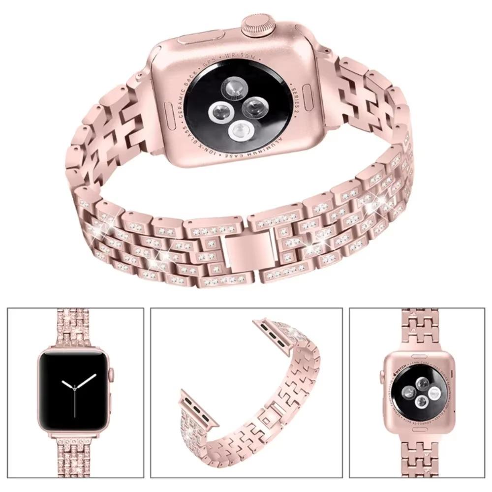 Passend für Apple Watch 30/40/41mm 42/44/45/49mm voll mit Diamanten besetztes einfaches und stilvolles Metallarmband