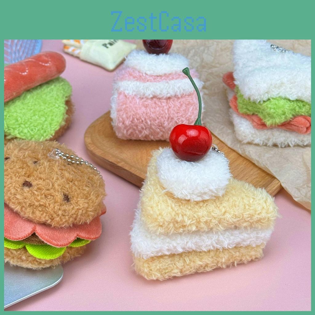 Cherry Cute Cake Burger Three Names Hot Dog Plush Toy Pendant For Bag Decor