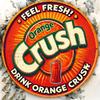 Vintage Feel Fresh Drink Orange Crush Round Metal Tin Sign  Retro Soda Beverage Themed Wall Decor for Home Bar Kitchen Din