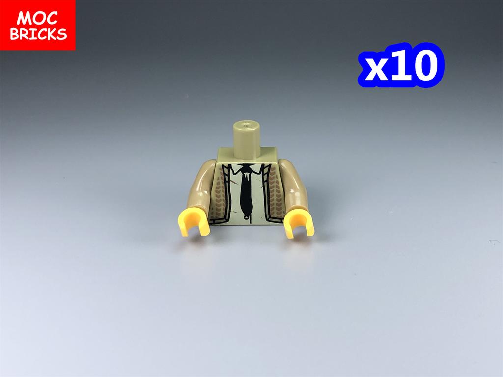 10pcs MOC Bricks Suit Chef doctor Body Part Torso Building Blocks Accessories Assembles Particles Toys Gifts