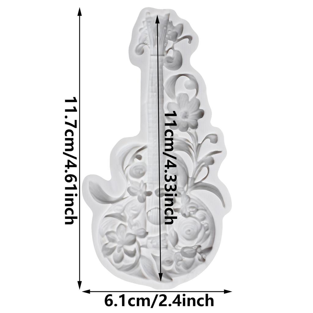 Guitar Silicone Mold Flower Fondant Molds Cake Decorating Tools Cupcake Topper Candy Resin Clay Chocolate Gumpaste Mold