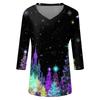 Women's T Shirt CHristmas Print 3/4 Sleeve Daily Weekend Fashion Basic V- Neck Regular Top