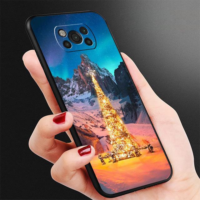 Schwarz Fall Funda Für Samsung Galaxy M13 M12 M22 M23 M33 M52 M32 5g M31 M30s M51 M31s M11 m31 Prime Weihnachten Baum Nette Coque