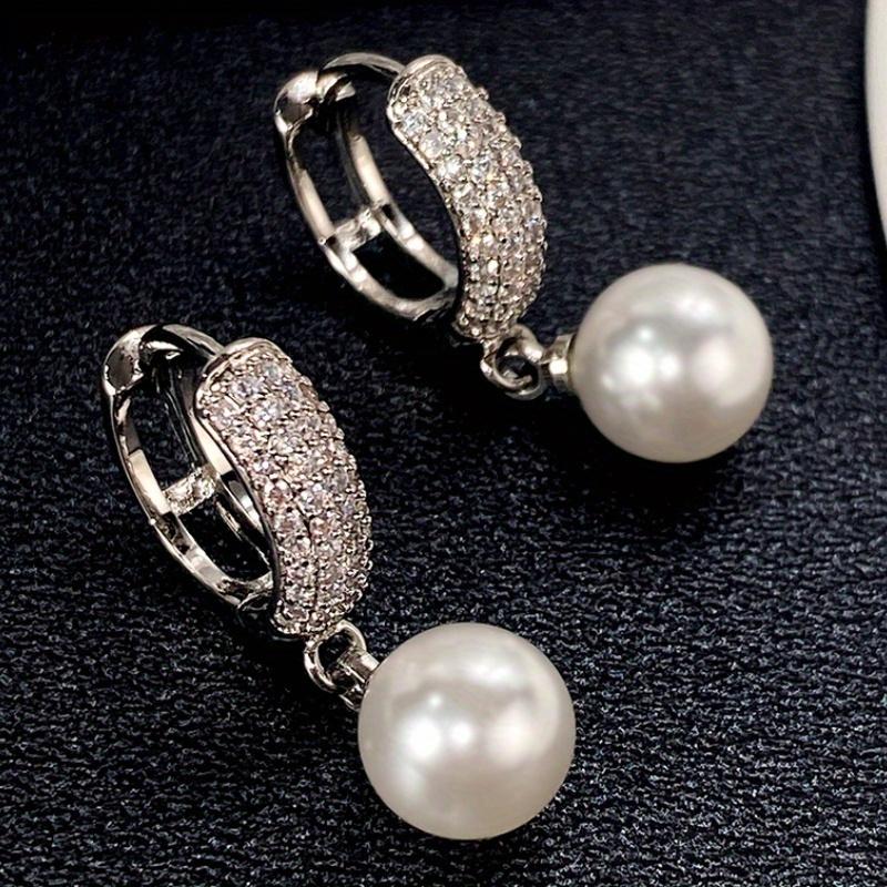 Classic and fashionable imitation pearl pendant earrings, personalized and versatile, elegant and high-end atmospheric earrings