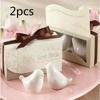 2 Pcs/Set Ceramic Love Bird Seasoning Bottle Gift Box Wedding Companion Gift Classmate Party Souvenir Home Kitchen Seasoning Box
