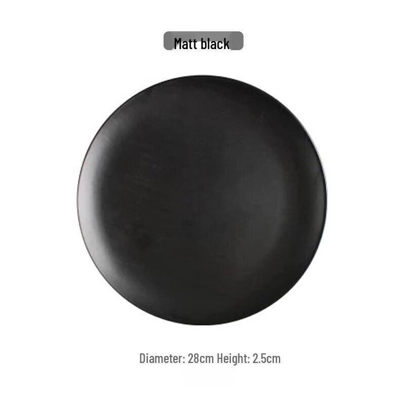 

ZISIZ Ceramic Matte Black Dinner Plate