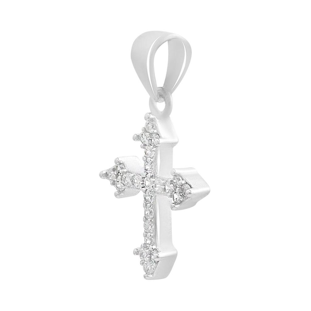Серебряный крестик с фианитами (2192947)