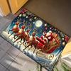 Winter Christmas Carpet - Santa Claus And Reindeer Mat - Holiday Decorative Entrance Floor Mat - Home Decoration