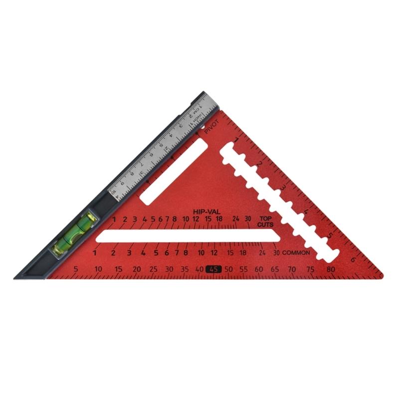 Multipurpose Triangle Ruler Double Sided for Angle/Depth/Cylinder High Precision Aluminum Alloy Triangle Ruler Tool красный