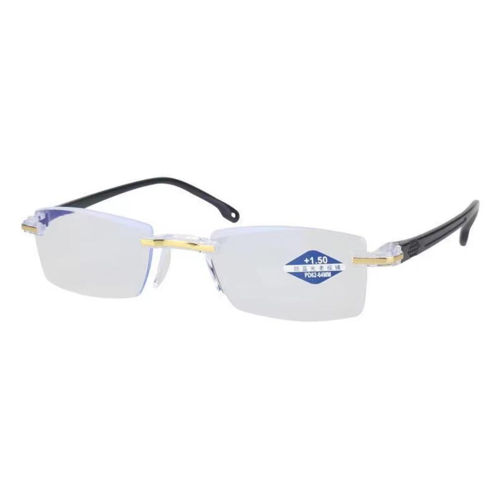 

New Intelligent Zoom Glasses Men Women Reading Glasses Anti Blue Ray Rimless Cutting Presbyopia Eyewear Prescription Glasses 0