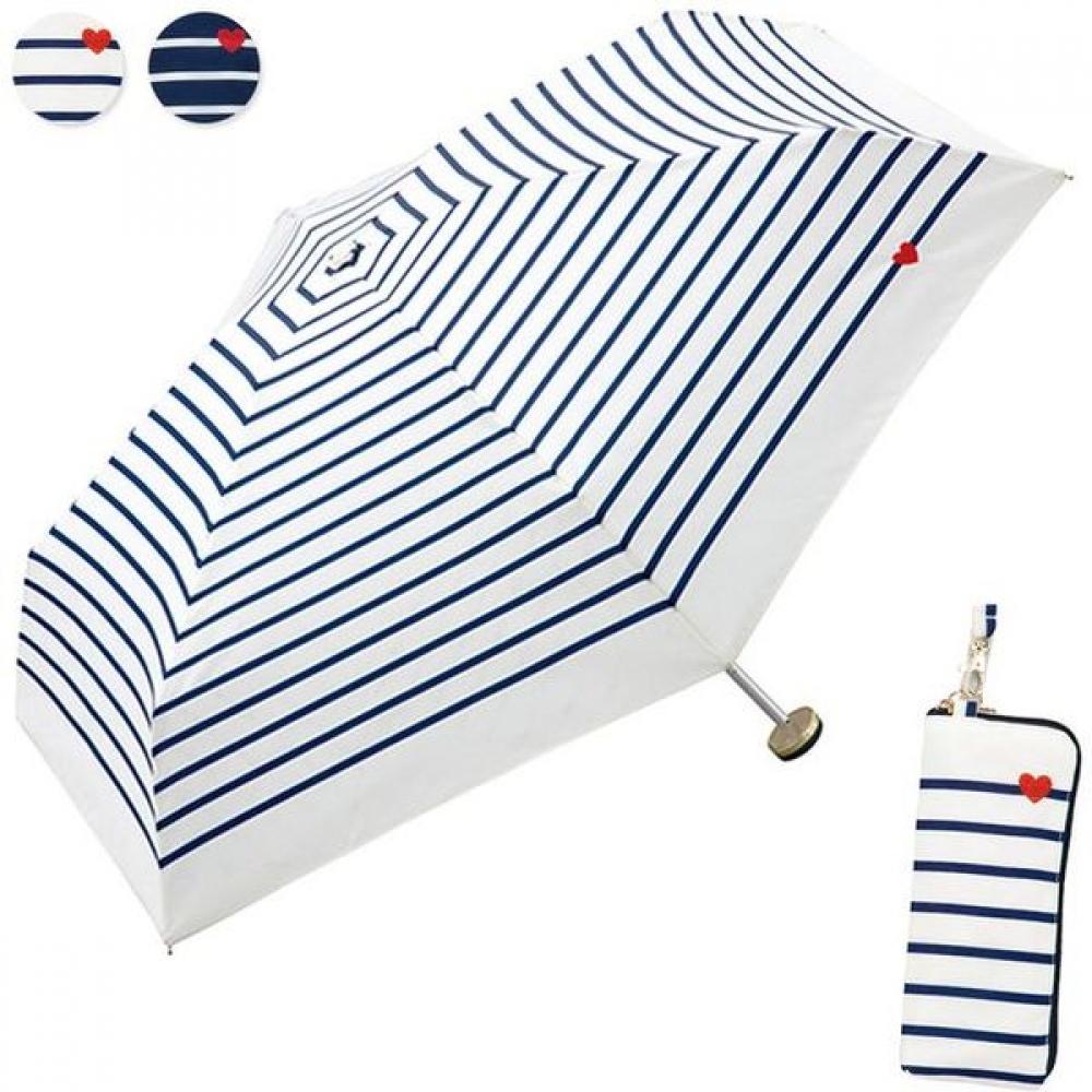 

Wpc Mini 5 Fold Umbrella Heart Border 3020 126 002 off-white