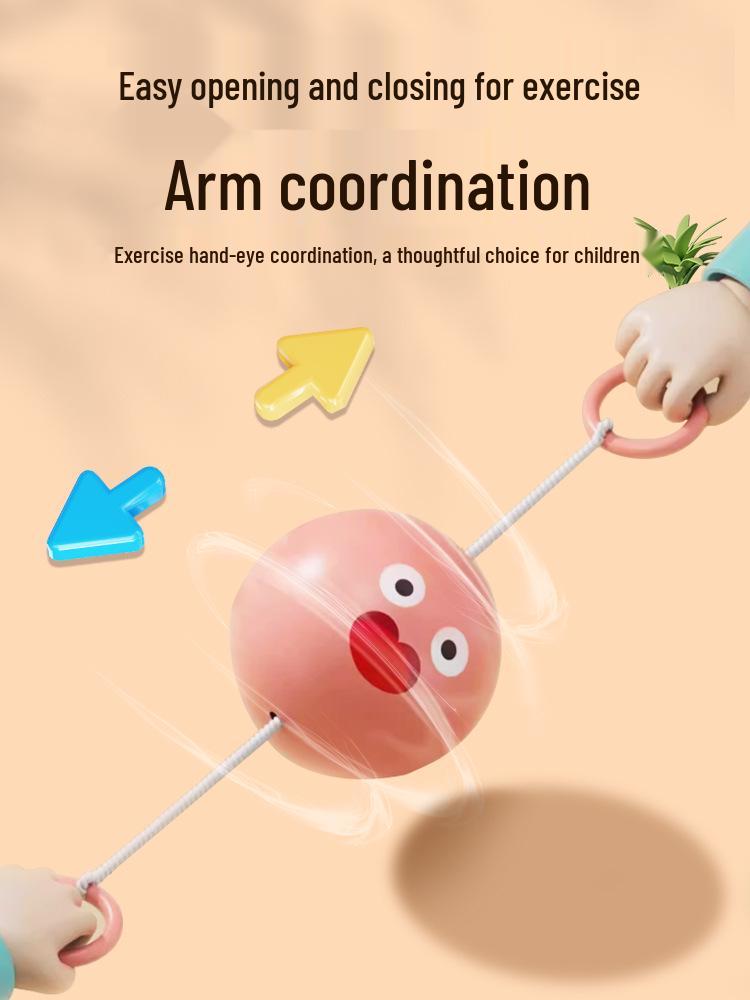 Luminous Rotating Whistle Ball - Creative Pull String Toy for Kids