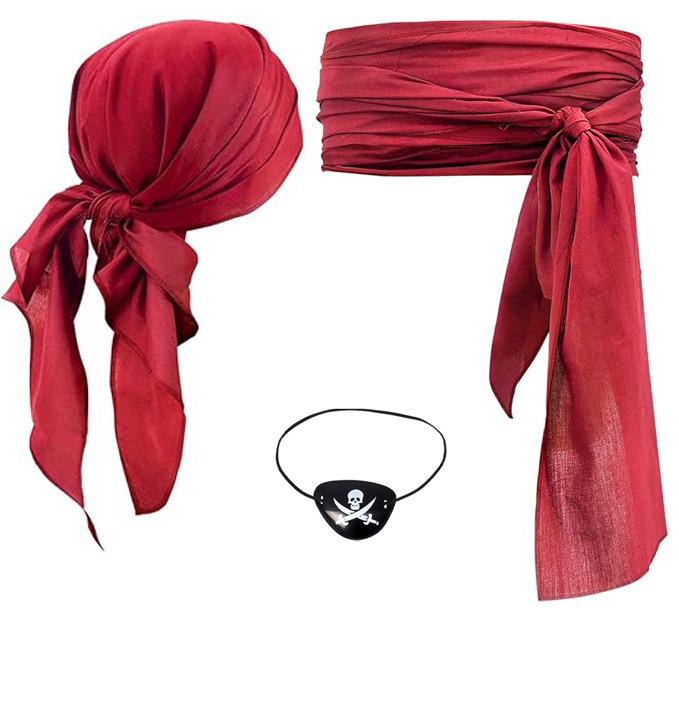Halloween Piratenkostüm: Mittelalterliche Renaissance Bandana & Taillenband Outfit
