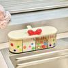 Cute Spice Container with Press-Type Lid Multi-Compartment Seasoning Box Wall-Mounted Kitchen Organizer for Salt Sugar Condiments