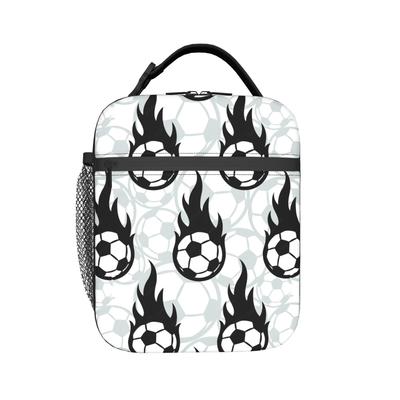 Fußball Football Sportmuster Isoliert Lunchtasche für Männer Frauen Aufbewahrung Lebensmittelbox Auslaufsicher Kühlbox Thermische Lunchboxen