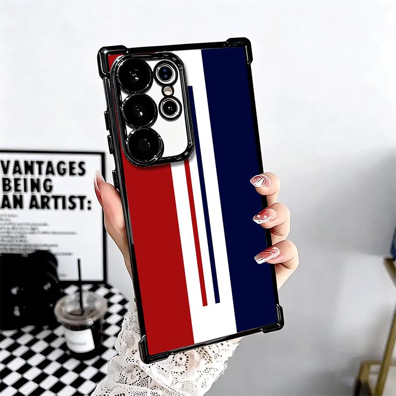 Luxury Sports Line Cool Stripe Plating Phone Case For Samsung Galaxy S24 S25 FE S26 Edge S23 Ultra S22 S21 Plus S20 Anti-Fall Ai