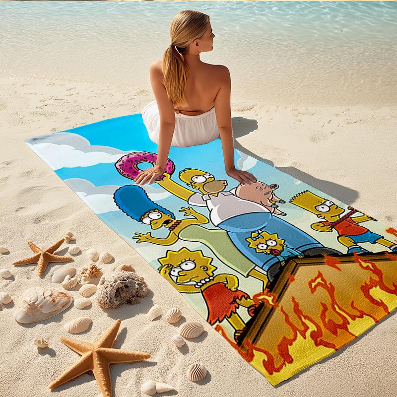 1Pc Simpsons Family Adventure Beach Towel Quick Dry Multiuse For Beach Pool Gym Yoga Home Travel Christmas Halloween Xmas Gift L1395