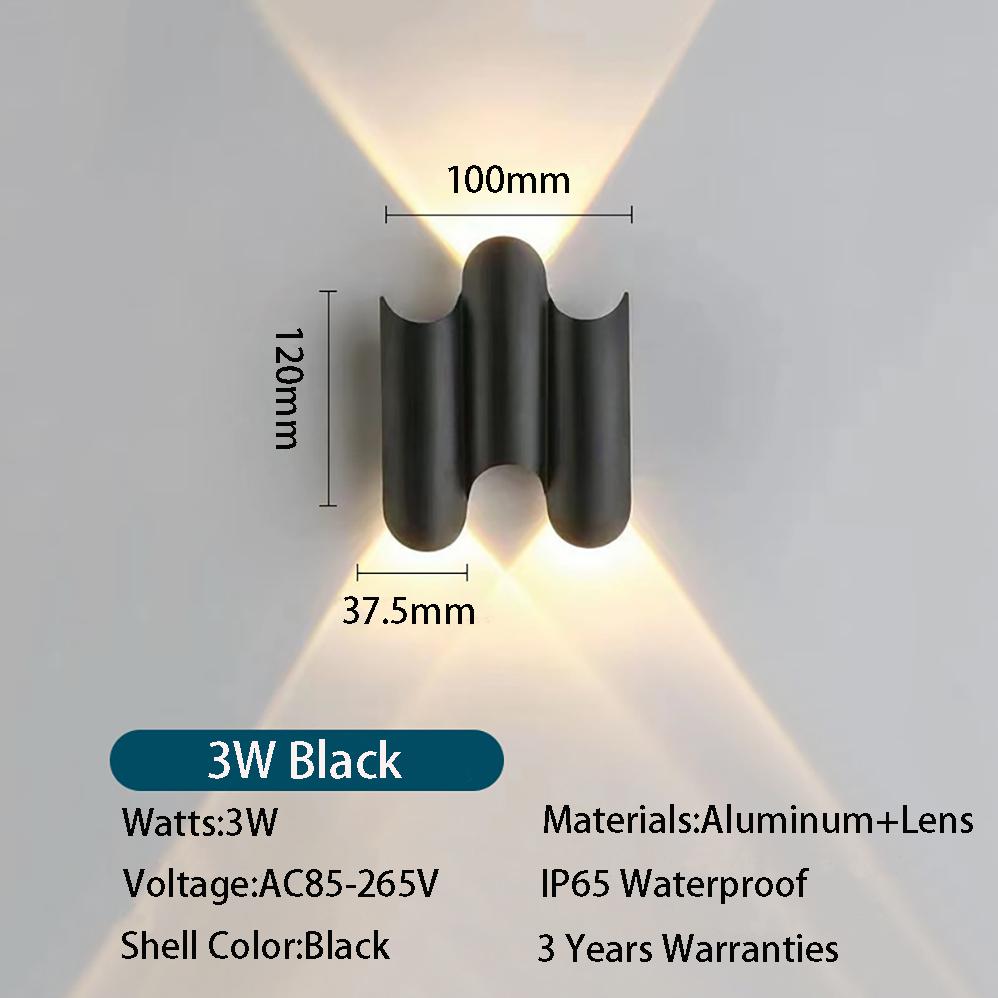 LED nástěnné svítidlo vnitřní a venkovní IP65 Vodotěsné Moderní minimalistický styl 3W/5W/7W žárovky Hliníkové verandové zahradní osvětlení