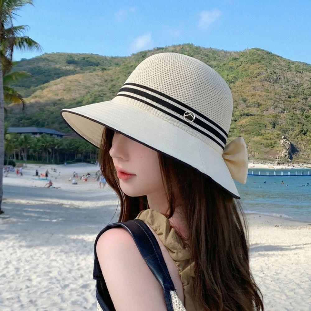 Weave Women Sun Hat Wide Brim Sunscreen Bucket Hat Fashion Sun Cap  Ladies/Girls