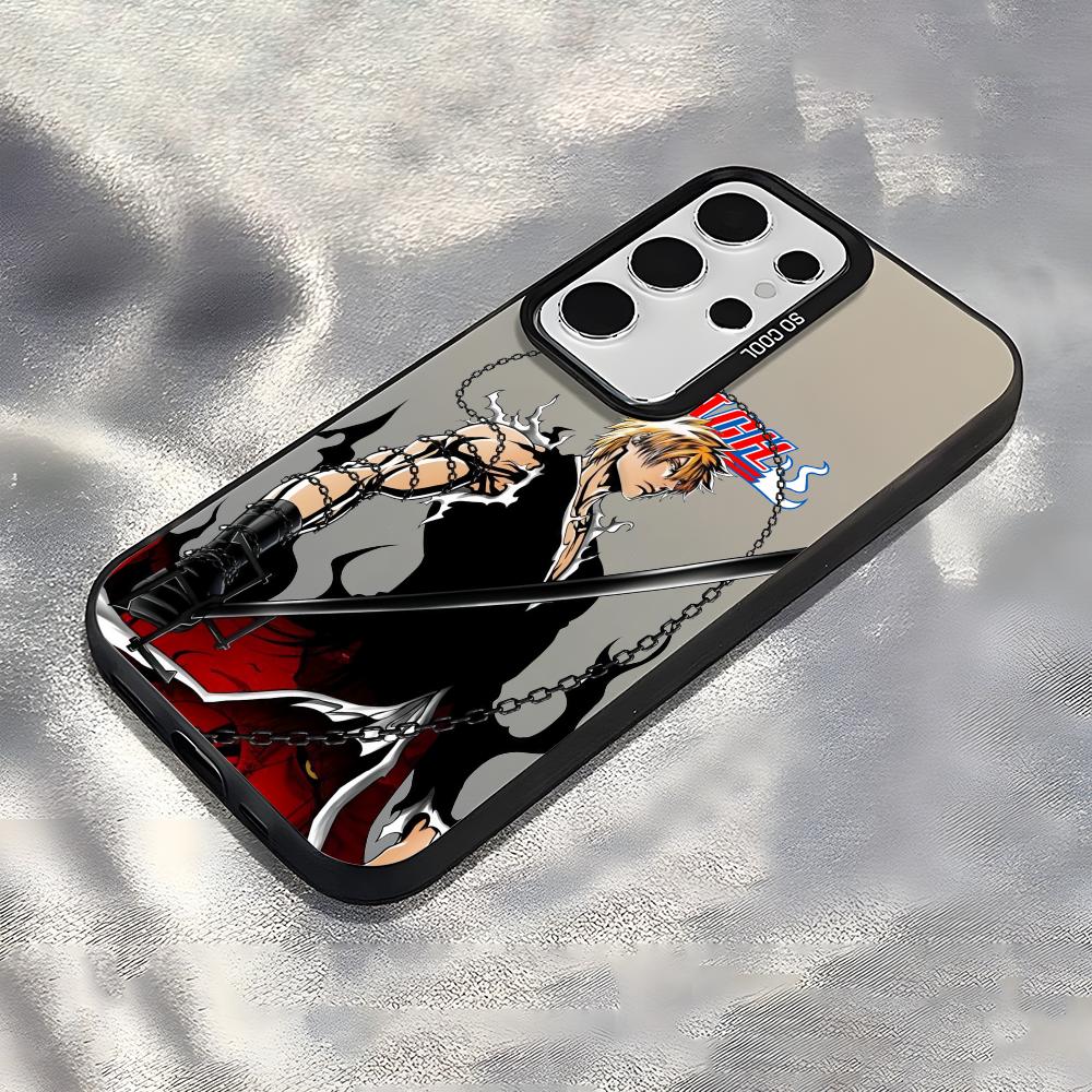 Anime B-Bleachs K-Kurosaki Phone Case For Samsung Galaxy S25 Edge S24 S23 S22 S21 S20 Ultra Funda Silicone Silver Cover