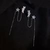 Earrings Jewelry Fashion Personality Zircon Ear Clip Long Earrings Crystal Flower Tassel Cuffs Stud Earrings
