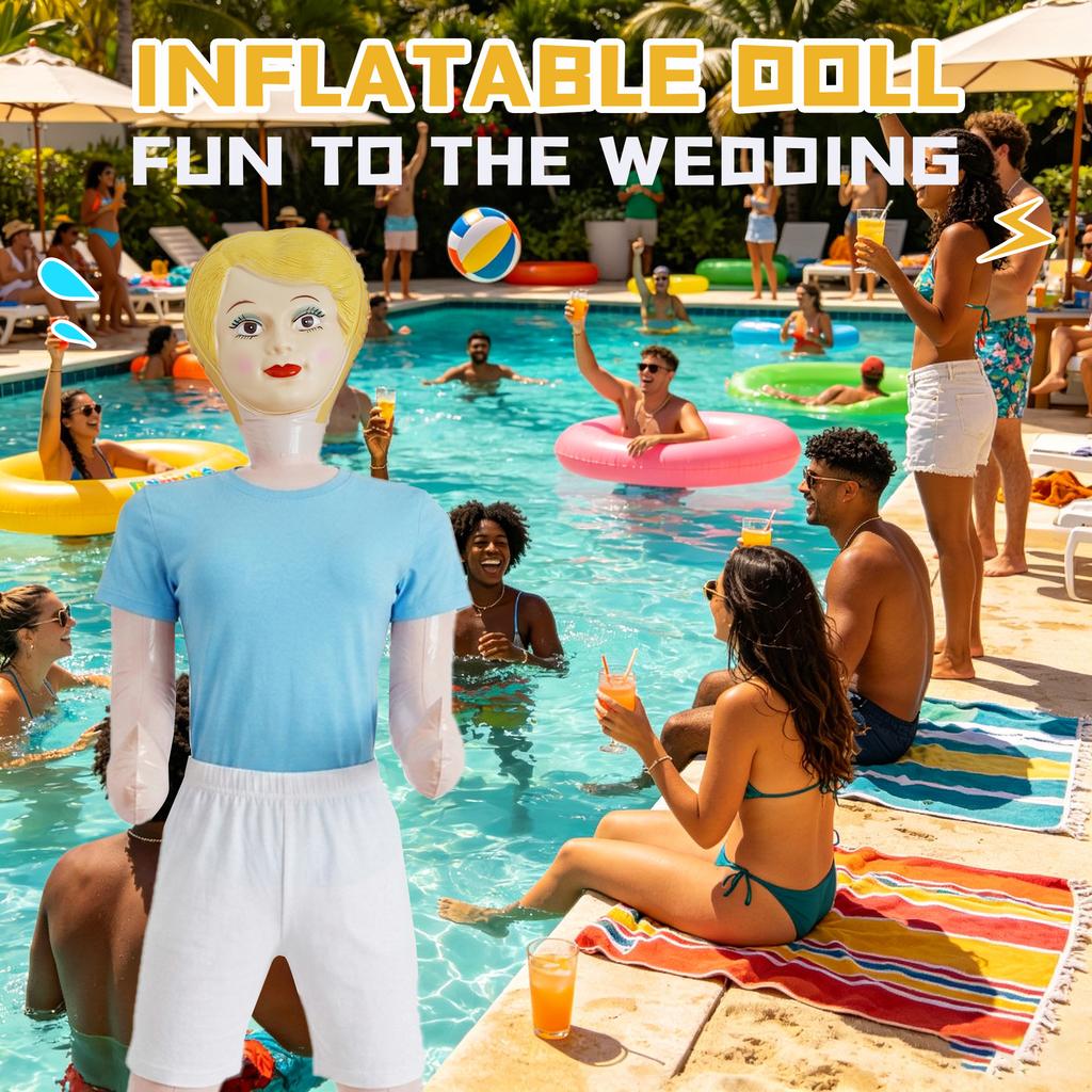 150cm Full Size Inflatable Human Model Thick PVC Leakproof Inflatable Doll Prank Toy Halloween Party Decoration Creative Gift