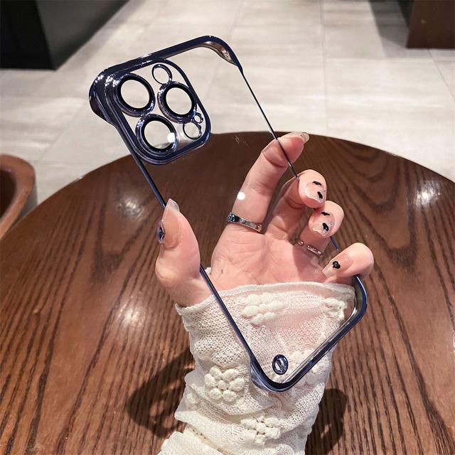 

Противоударный ультратонкий бронированный безрамный чехол для Iphone 14 13 12 Pro Max 14plus Роскошный прозрачный жесткий защитный чехол For iPhone 14