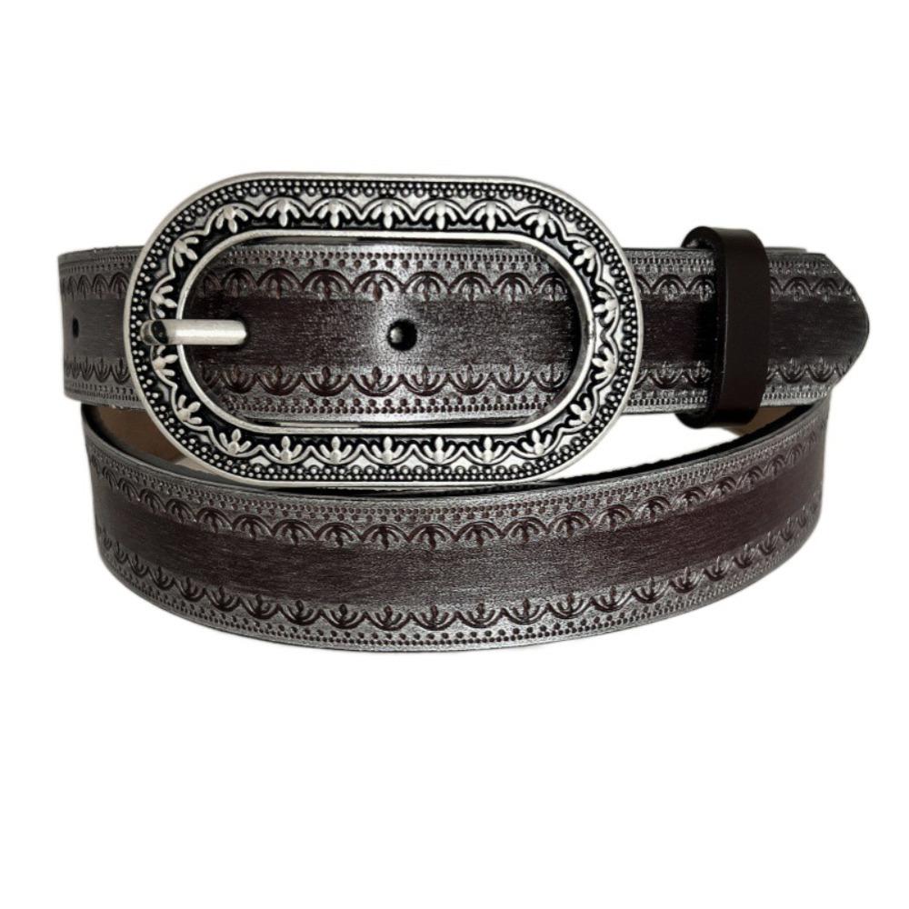 

2,8 см Мужской ретро поясной ремень Градиентный винтажный пояс Классический ремень из ПУ кожи для джинсов и брюк кофейный/серебряный